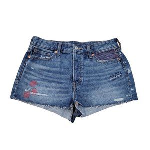 Old Navy O. G. Short High Rise Size 6 Denim Embroidered Cut Off Jean Shorts